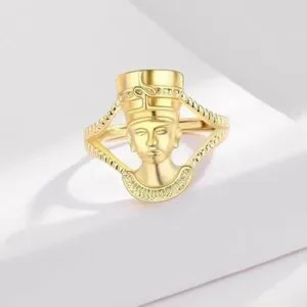 Regal Egyptian Muse Adjustable Art Ring